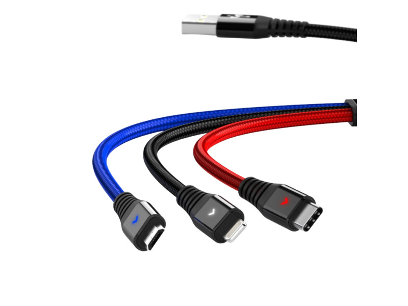Konfulon DC08 3in1 Kablo 1.2M 2.4A