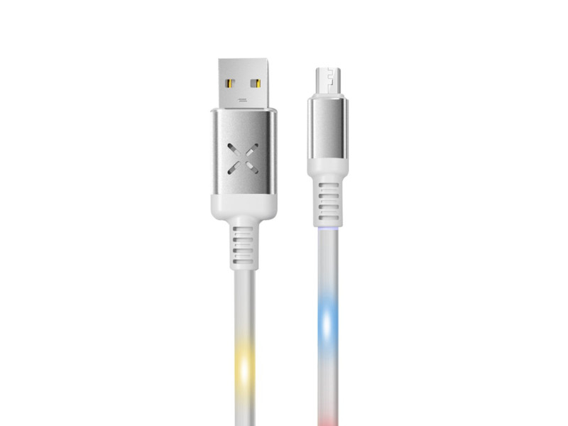 Konfulon DC09 Ses Duyarlı Işıklı Micro USB Kablo 1M 2A - Beyaz