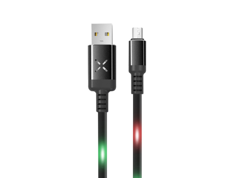 Konfulon DC09 Ses Duyarlı Işıklı Micro USB Kablo 1M 2A - Siyah