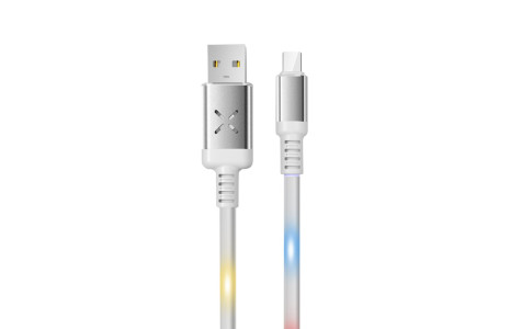 Konfulon DC11 Ses Duyarlı Işıklı Type-C Kablo 1M 2A - Beyaz