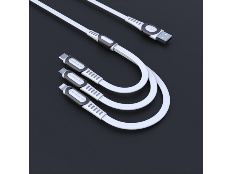 Konfulon DC19 3in1 USB Kablo 1.3M 3A - Beyaz