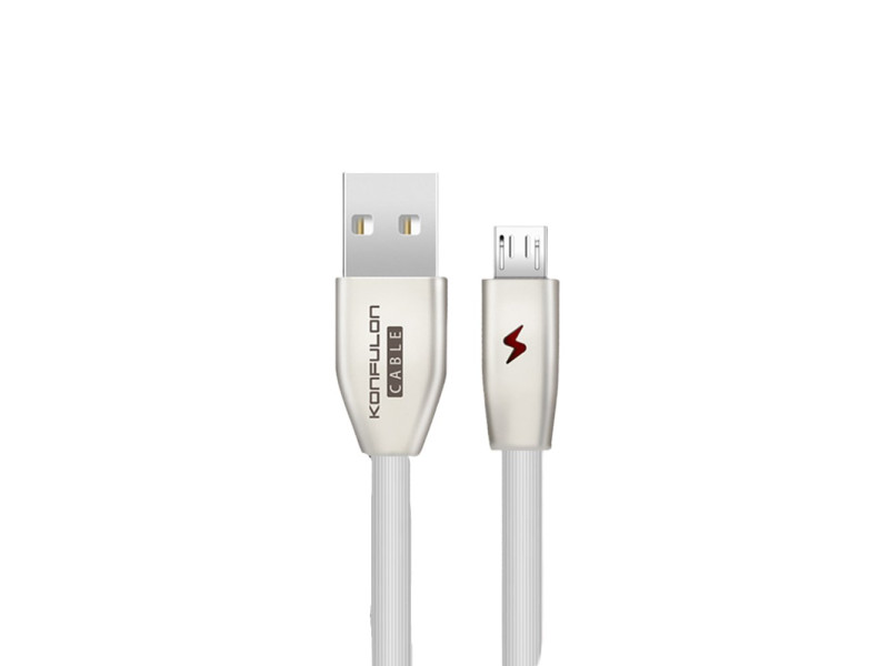 Konfulon S53 Led Işıklı Micro USB Kablo 1M 3A - Beyaz