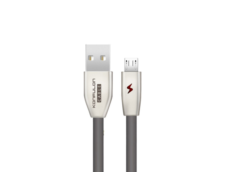 Konfulon S53 Led Işıklı Micro USB Kablo 1M 3A - Siyah