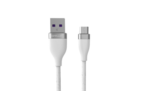 Konfulon S82 Seramik Uçlu Micro USB Kablo 1M 3.1A - Beyaz