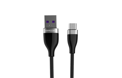 Konfulon S82 Seramik Uçlu Micro USB Kablo 1M 3.1A - Siyah