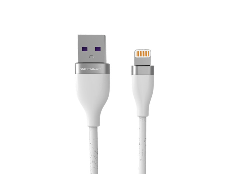 Konfulon S83 Seramik Uçlu Lightning Kablo iphone Uyumlu 1M 3.1A - Beyaz