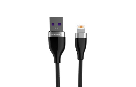 Konfulon S83 Seramik Uçlu Lightning Kablo iphone Uyumlu 1M 3.1A - Siyah