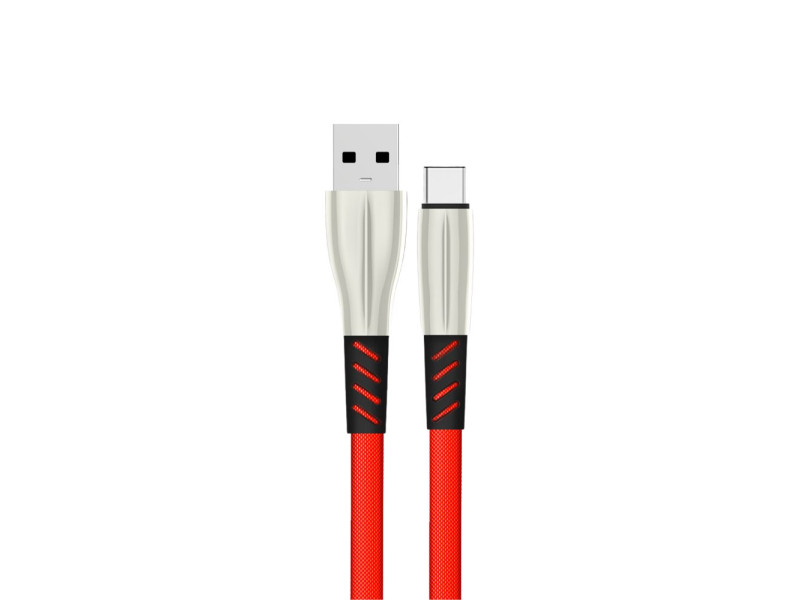 Konfulon S90 Metal Uçlu Type-C Kablo 1M 2.4A - Kırmızı