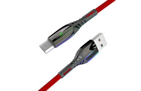 Konfulon S91 Ledli Micro USB Kablo 1M 2.4A - Kırmızı