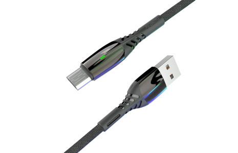 Konfulon S91 Ledli Micro USB Kablo 1M 2.4A - Siyah