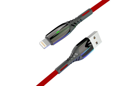 Konfulon S92 Ledli Lightning Kablo iphone Uyumlu 1M 3A - Kırmızı