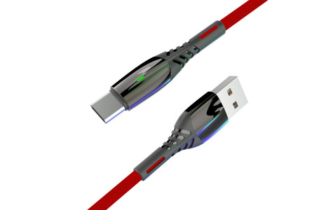 Konfulon S93 Ledli Type-C Kablo 1M 3A - Kırmızı