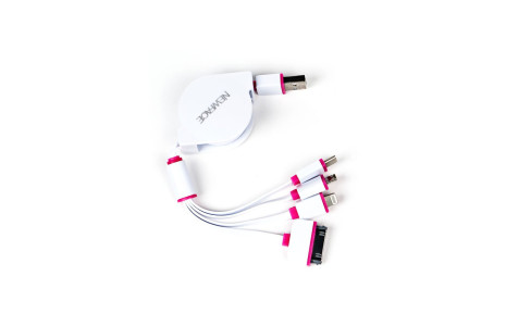 Newface Makaralı 4in1 USB Kablo - Pembe