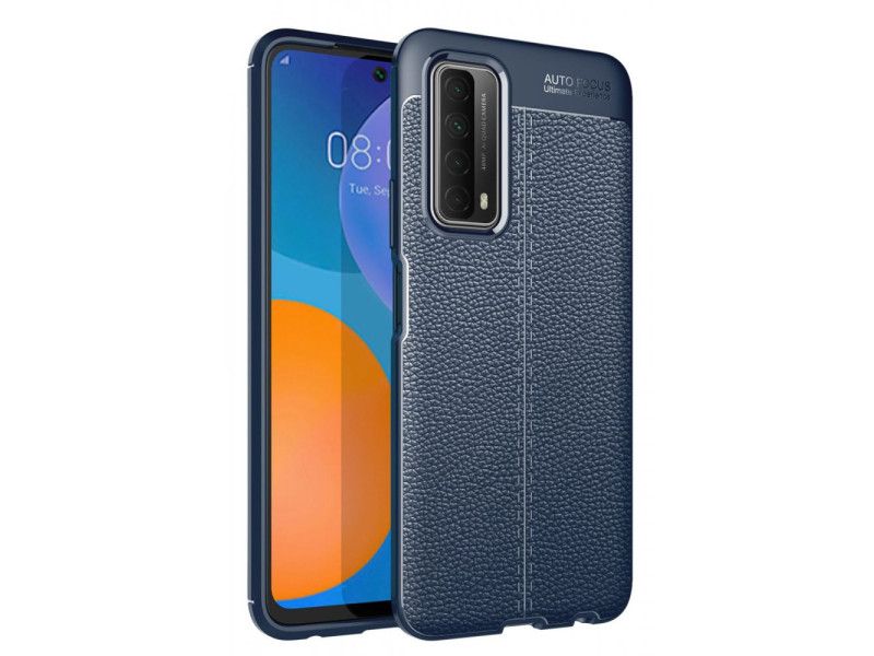 Newface Huawei P Smart 2021 Kılıf Focus Derili Silikon - Lacivert