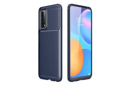 Newface Huawei P Smart 2021 Kılıf Focus Karbon Silikon - Lacivert