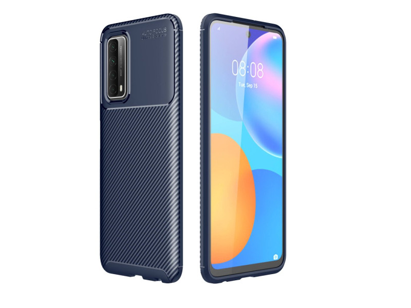 Newface Huawei P Smart 2021 Kılıf Focus Karbon Silikon - Lacivert