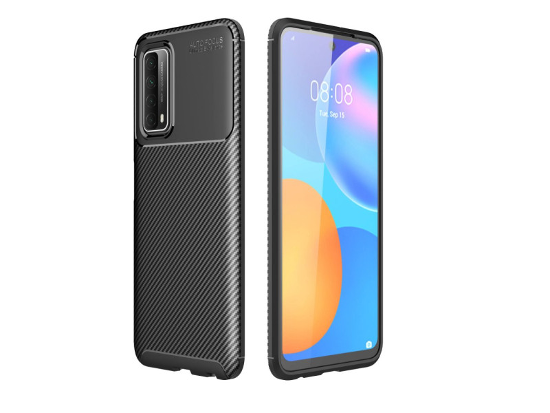 Newface Huawei P Smart 2021 Kılıf Focus Karbon Silikon - Siyah