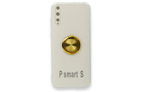 Newface Huawei P Smart S Kılıf Gros Yüzüklü Silikon - Gold