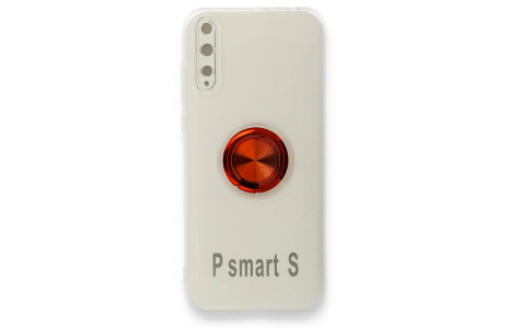 Newface Huawei P Smart S Kılıf Gros Yüzüklü Silikon - Kırmızı