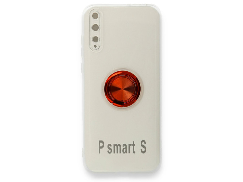 Newface Huawei P Smart S Kılıf Gros Yüzüklü Silikon - Kırmızı