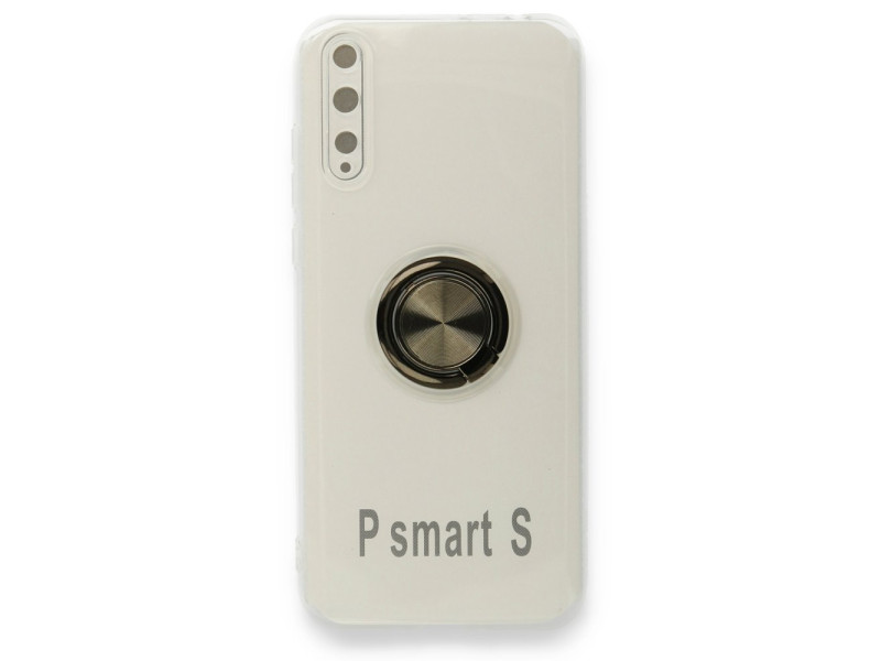 Newface Huawei P Smart S Kılıf Gros Yüzüklü Silikon - Siyah