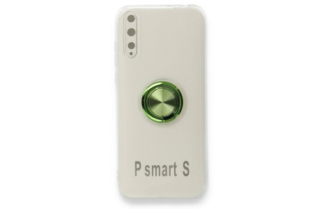 Newface Huawei P Smart S Kılıf Gros Yüzüklü Silikon - Yeşil