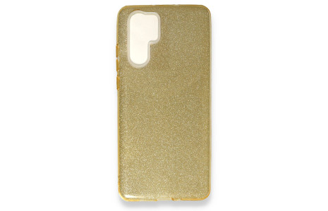 Newface Huawei P30 Pro Kılıf Simli Katmanlı Silikon - Gold