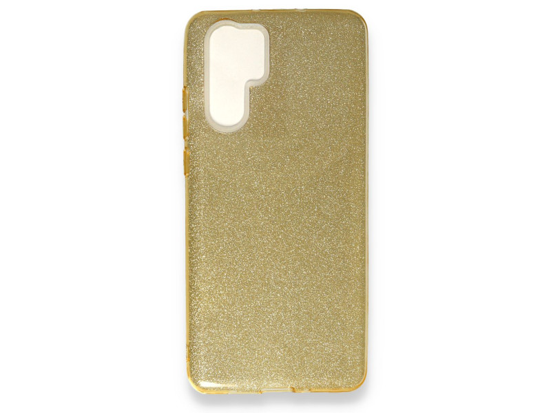 Newface Huawei P30 Pro Kılıf Simli Katmanlı Silikon - Gold
