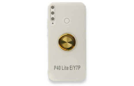 Newface Huawei P40 Lite E Kılıf Gros Yüzüklü Silikon - Gold