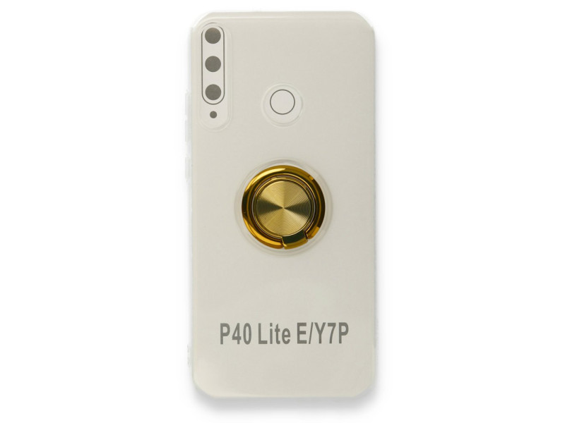 Newface Huawei P40 Lite E Kılıf Gros Yüzüklü Silikon - Gold