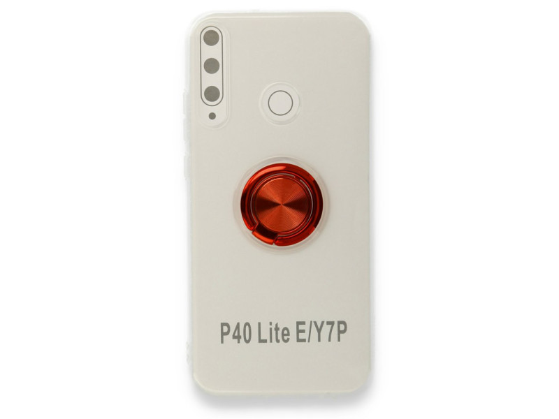 Newface Huawei P40 Lite E Kılıf Gros Yüzüklü Silikon - Kırmızı