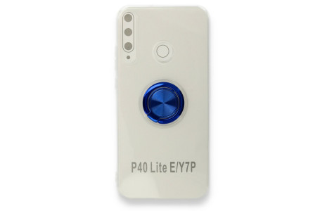 Newface Huawei P40 Lite E Kılıf Gros Yüzüklü Silikon - Mavi