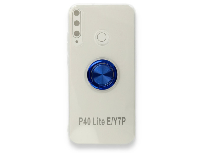 Newface Huawei P40 Lite E Kılıf Gros Yüzüklü Silikon - Mavi