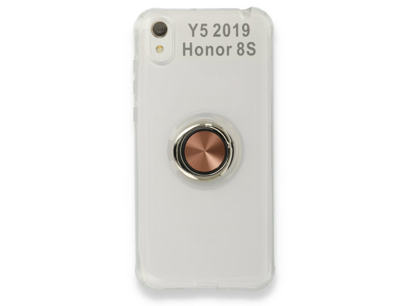 Newface Huawei Y5 2019 Kılıf Gros Yüzüklü Silikon - Gold