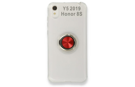 Newface Huawei Y5 2019 Kılıf Gros Yüzüklü Silikon - Kırmızı