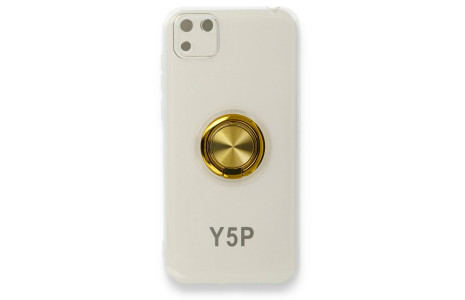 Newface Huawei Y5P Kılıf Gros Yüzüklü Silikon - Gold