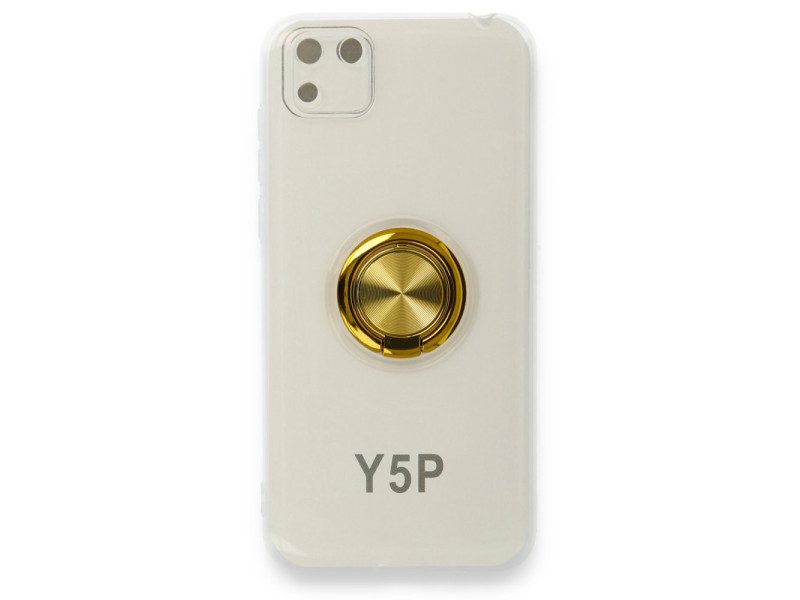 Newface Huawei Y5P Kılıf Gros Yüzüklü Silikon - Gold