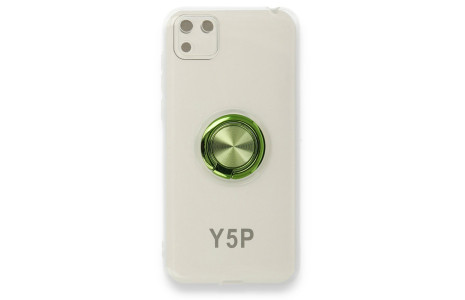 Newface Huawei Y5P Kılıf Gros Yüzüklü Silikon - Yeşil
