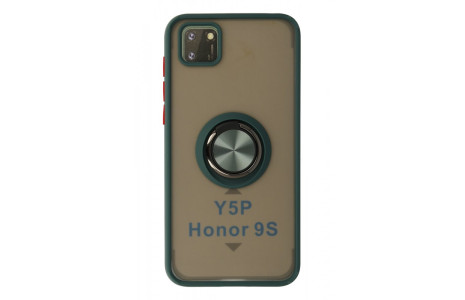 Newface Huawei Y5P Kılıf Montreal Yüzüklü Silikon Kapak - Yeşil