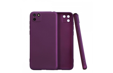 Newface Huawei Y5P Kılıf First Silikon - Mürdüm