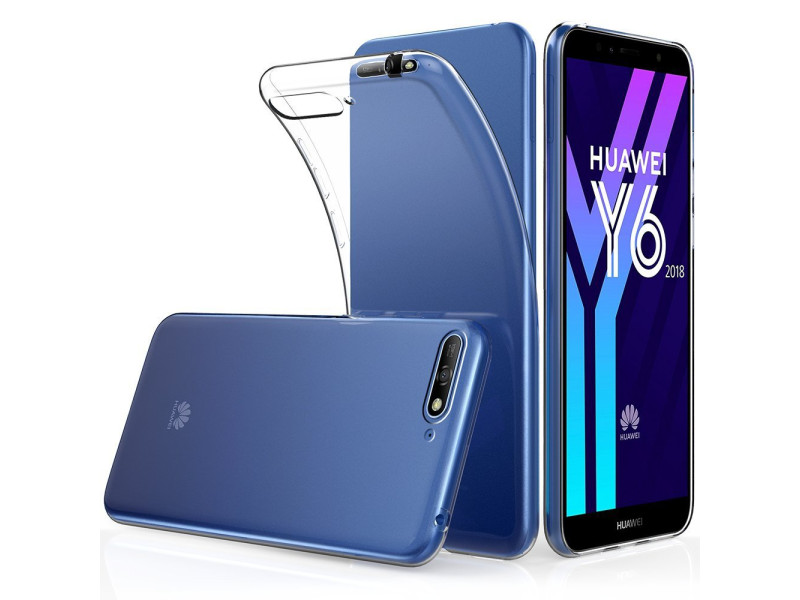 Newface Huawei Y6 2018 Kılıf Lüx Şeffaf Silikon - Şeffaf