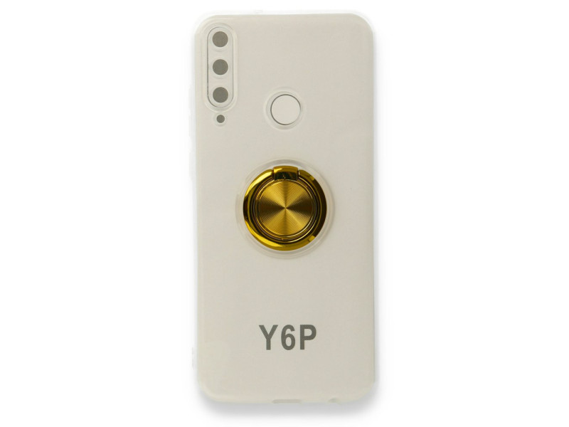 Newface Huawei Y6P Kılıf Gros Yüzüklü Silikon - Gold