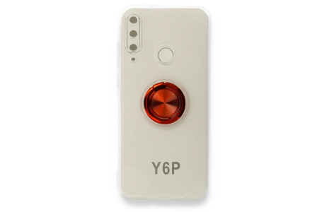 Newface Huawei Y6P Kılıf Gros Yüzüklü Silikon - Kırmızı