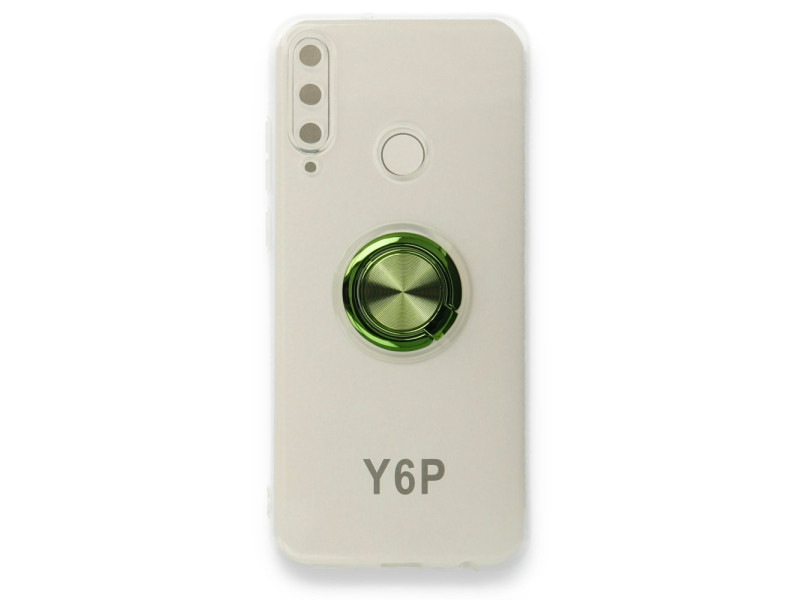 Newface Huawei Y6P Kılıf Gros Yüzüklü Silikon - Yeşil