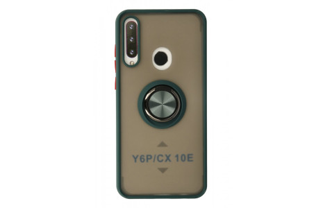 Newface Huawei Y6P Kılıf Montreal Yüzüklü Silikon Kapak - Yeşil