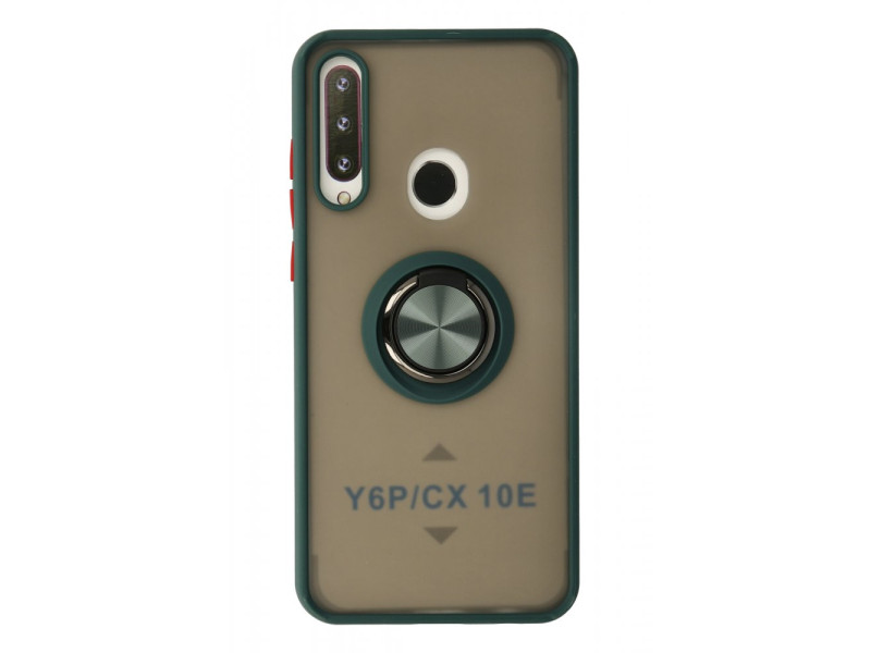 Newface Huawei Y6P Kılıf Montreal Yüzüklü Silikon Kapak - Yeşil