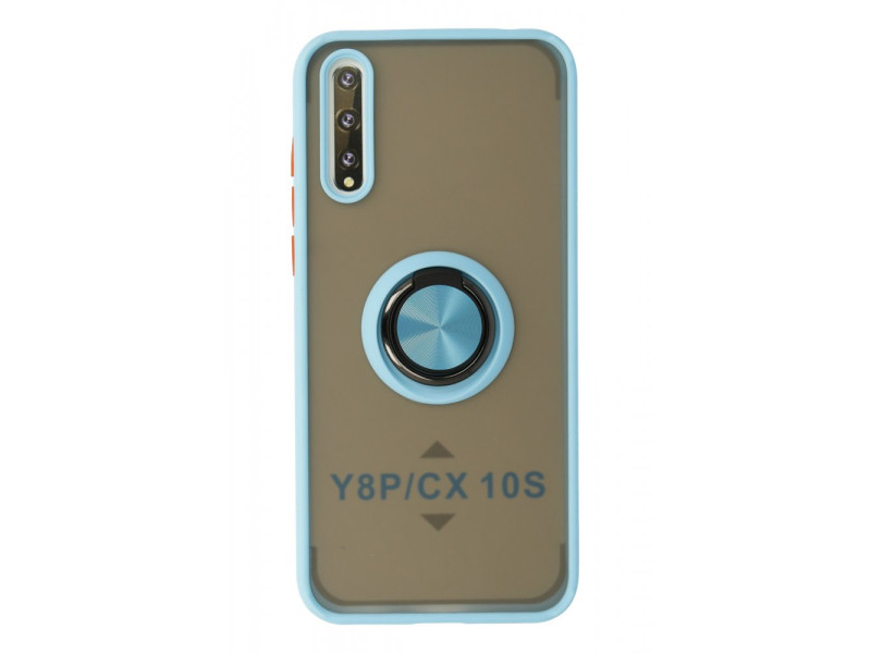 Newface Huawei Y8P Kılıf Montreal Yüzüklü Silikon Kapak - Buz Mavi