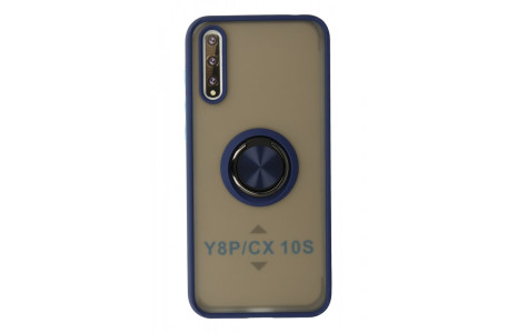 Newface Huawei Y8P Kılıf Montreal Yüzüklü Silikon Kapak - Lacivert