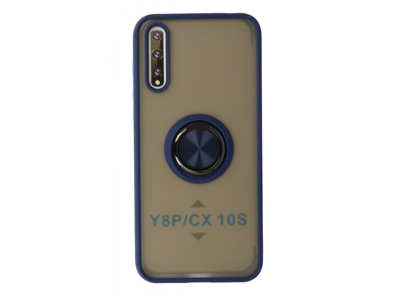 Newface Huawei Y8P Kılıf Montreal Yüzüklü Silikon Kapak - Lacivert