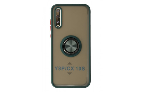 Newface Huawei Y8P Kılıf Montreal Yüzüklü Silikon Kapak - Yeşil